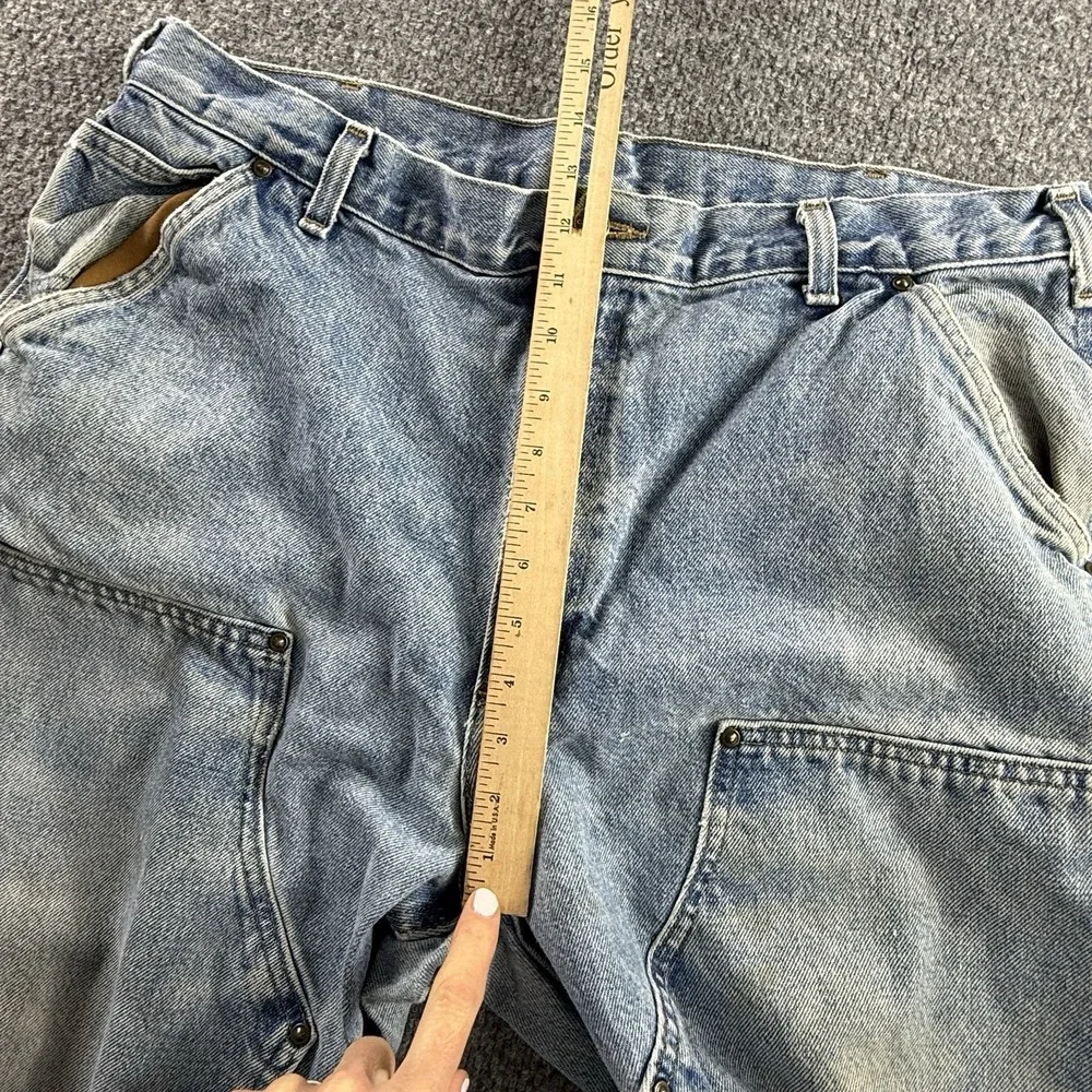 Vintage Faded Carhartt B73 DST Double Knee Dungaree Denim Jeans Men's 38x30 Y2K